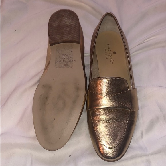 Kate Spade Satchi Metallic Gold Loafers - Picture 3 of 3